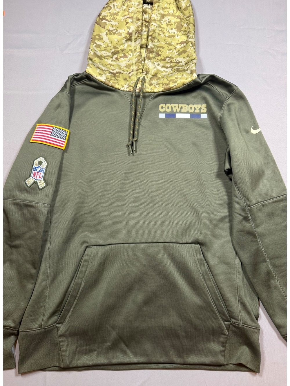 Nike Cowboys olive hoodie with camo hood